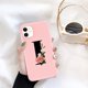 thumbnail image 1 of Funda de teléfono de silicona con letra inicial de Ottwn para iPhone 11 Pro 12 Pro Max X XR XS Max 7 8 Plus, funda trasera de TPU suave con flor rosa Retro Tan Jianjun unisex, 1 of 2