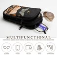 thumbnail image 5 of SEANATIVE Sunglasses Case Dual Compartment Eyeglasses Case Soft Lightweight Zipper Glasses Pouch Shockproof Portable Eyewear Bag Waterproof Glasses Organizer, Butterfly Moon Book Print Black, 5 of 7