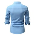 thumbnail image 6 of Zylanna Men's Formal Dress Shirts, Solid Button Long Sleeve Business Turn Down Collar Shirts Light Blue Size XL, 6 of 6