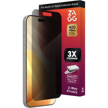 ZAGG InvisibleShield – Apple iPhone 17 Pro Max Glass Shield Privacy Screen Protector, PerfectFit™ Installation, 3x Stronger Glass, Impact & Scratch Protection