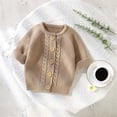 thumbnail image 6 of Splozh Sweatshirt Cardigan Newborn Baby Girl Boy Cute Long Sleeve Button Up Cardigan Toddler Knit Sweater Infant Fall Winter Clothes Coffee,12-18 Months, 6 of 9