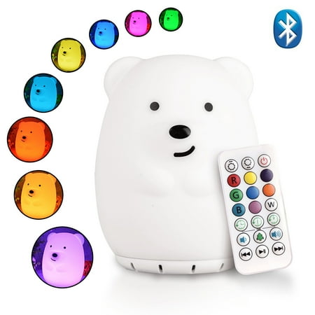 

Gaiseeis Bluetooth Control Baby Night Light Cute Cartoon Shape Colorful Dimming Pat Night Light Gift White