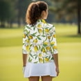 thumbnail image 4 of Garronmavis Lemon Women's Golf Shirt and Sun Visor Hat Set Moisture Wicking 3/4 Sleeve Golf Shirts Sports Sun Visor Hat Suitable for Tennis Enthusiasts Soft and Comfortable, 4 of 7