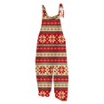thumbnail image 3 of Mono con estampado navideño para mujer, informal, holgado, con tirantes ajustables, holgado, versátil, con tirantes, pierna ancha y ajustable, 3 of 5