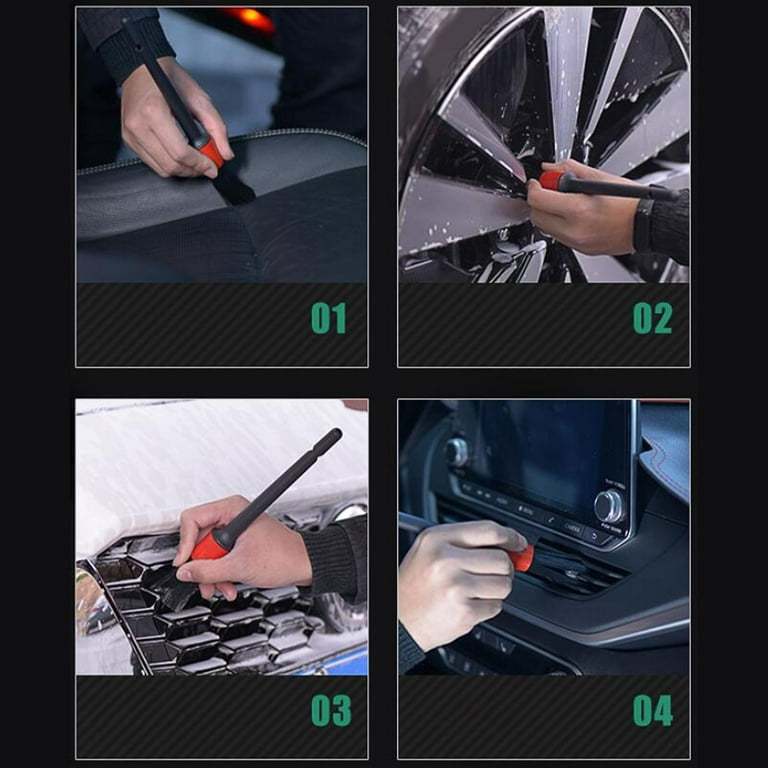 TIROL Detailing Brush, 6Pack Detailing Brush Set Detail Brushes Auto Car  Detailing Brushes for Cleaning Vehicles Interior Dashboard Air Vents  Leather