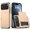 Gold, variant on For iPhone 17 Pro Case Wallet with Slide Hidden Card Holder Slot Slim Dual Layer Heavy Duty Shockproof Hard PC Hybrid TPU Phone Case Kickstand Protective Cover,Black