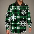 thumbnail image 3 of Aueoeo Men's Christmas Snowflake Print Coat Warm Cotton Jacket Fleece Lined Sherpa Zipper Down Jackets With Pockets Green X-Large, 3 of 8