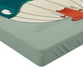 thumbnail image 2 of Ambesonne Cat Fitted Sheet, Kitten Eating Huge Fish, Full Size, Almond Green Teal, 2 of 3