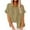 Khaki, variant on SwiftWear 2025 Women's Linen-Cotton Blend Crochet Shirt - V-Neck Short Sleeve Casual Blouse with Breathable Summer Fit