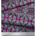 thumbnail image 2 of Soimoi Polyester Crepe Fabric Swirls & Floral Artistic Printed Fabric 1 Yard 52 Inch Wide, 2 of 3