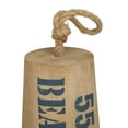 thumbnail image 4 of 6"W, 11"H Brown Wood Door Stopper Buoy Sculpture with Rope Accents, by DecMode (2 Count), 4 of 8