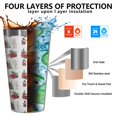 thumbnail image 3 of 16oz Tumblers Red Christmas Farm and Truck Pattern Stainless Steel Vacuum Insulated Double Wall Travel Tumbler Cups Mug with Lid and Straw,Cleaning Brush for Coffee,Tea, 3 of 4