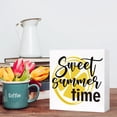 thumbnail image 5 of Zomyto 5"x5" Lemon Decor Wood Box Sign Sweet Summer Time Lemon Wooden Block Sign Desk Décor,Farmhouse Summer Lemon Sign Decor, 5 of 7