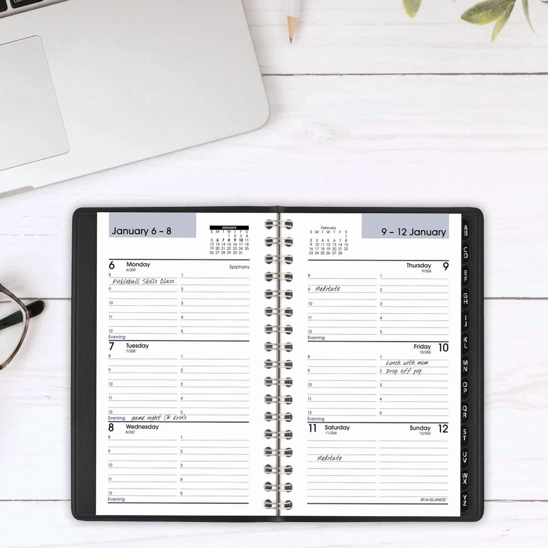 At A Glance 2025 Weekly Appointment Planner Black Ink Bleed Resistant 12 Months