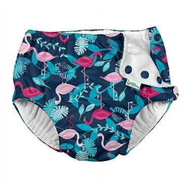 i Play Girls Swim Diaper Navy Flamingo's-12 Months