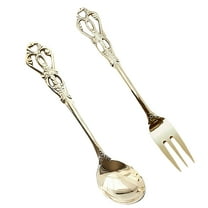 HEMOTON Stainless Steel Hollow Out Golden Tableware for Eating Use Suitable for Home and Restaurant 1 Set