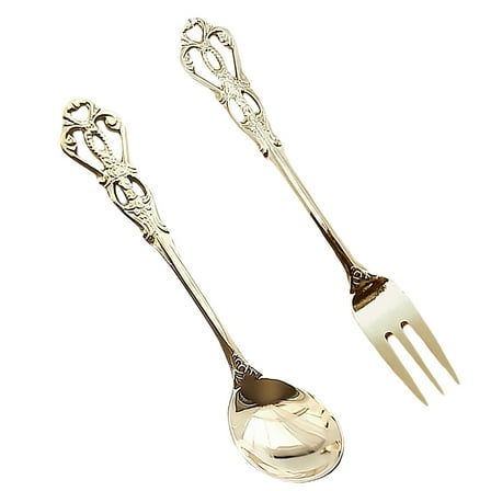 HEMOTON Stainless Steel Hollow Out Golden Tableware for Eating Use Suitable for Home and Restaurant 1 Set