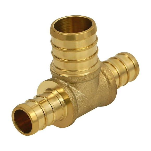 Suply Giant PXRT1213-NL 1/2 X 1/2 X 3/4" Brass Reducing Tee Fitting With Pex Barb Connections, No Lead