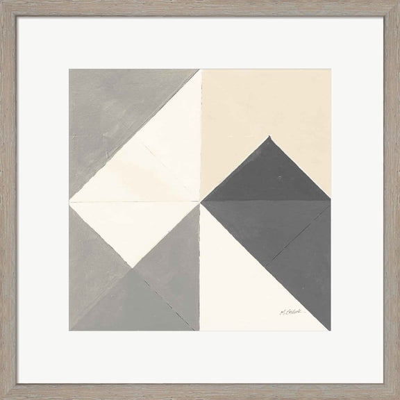 Great Art Now Triangles IV Neutral Crop by Mike Schick, Framed Wall Art, 18W x 18H