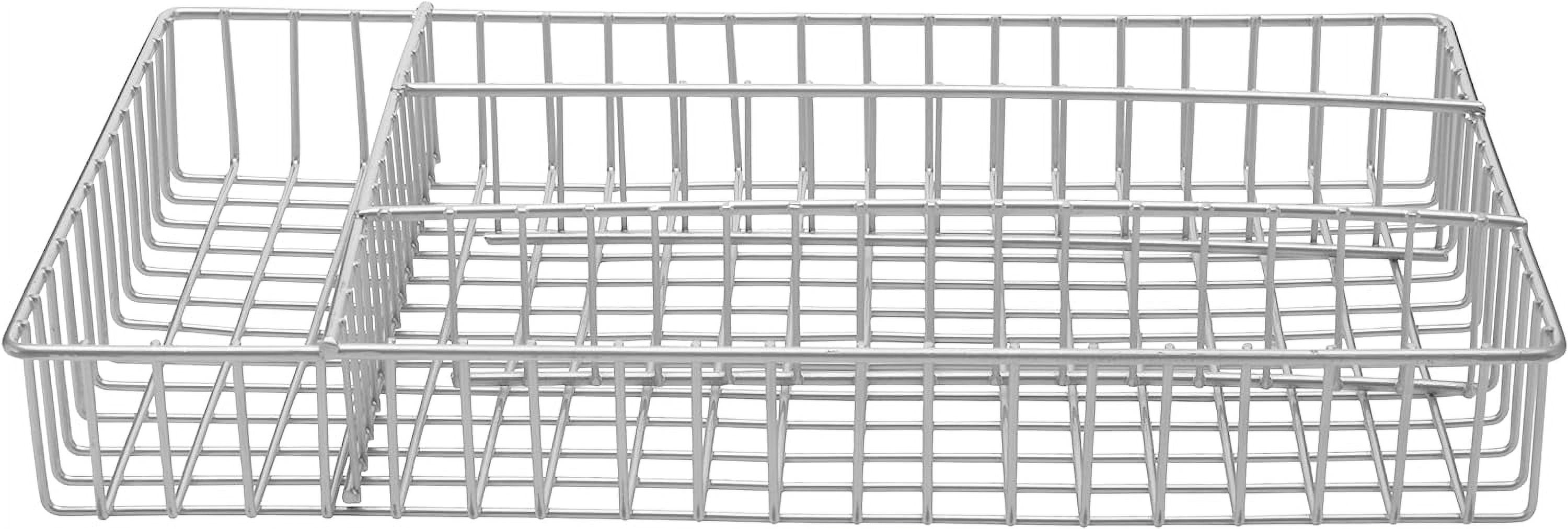 YBM Home Metal Wire Chrome Plated Kitchen In-Drawer Serving Utensils, Flatware, Cutlery Desk and Office Supplies Organizer/Tray Holder Silverware Storage, 2561-3