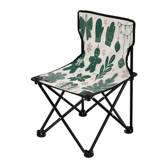 Outdoor Folding Chair 14.46x14.46x22.83 Inches, Camping Folding Chair Easy to Carry Ideal for Outdoor Picnics Camping Park Fishing Green Gingerbread Man