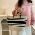 thumbnail image 2 of Straw Beach Bag, Straw Tote Bag for Women with Bamboo Handles Summer Vacation Woven Beach Bag Shoulder Handbag, 2 of 7