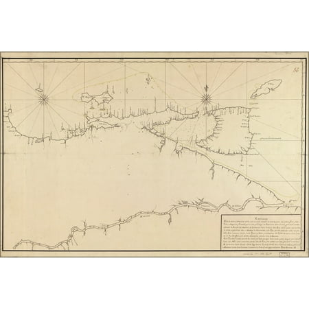 24"x36" Gallery Poster, 1700s Map ne Venezuela Trinidad Tobago Islands