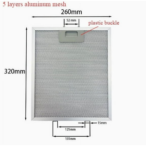 1PC Aluminum mesh range hood filter replacement Range hood grease mesh Filter Cooker Hood Filters Extractor Vent Accessories