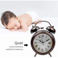 thumbnail image 4 of HD Glass Lens Metal Alarm Clock with Night Light European Retro Alarm Clock Silent Quartz Movement HD Glass Desk Clock 8.8 x 12.5 x 4.5cm, 4 of 5