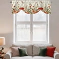 thumbnail image 3 of Tie Up Valances for Windows, Vintage Spring Floral Adjustable Valance Curtains Window Treatment for Living Room/Bedroom Windows, Summer Botanical Red Rod Pocket Kitchen Curtains & Drapes 54x18 Inch, 3 of 9