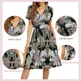 thumbnail image 4 of PPYOUNG Women's Summer Casual Short Sleeve V-Neck Short Party Dress with Pockets, 4 of 6