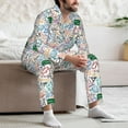 thumbnail image 7 of Salouo Back To School Print Button-Front Long Sleeve Pajama Set for Men, Soft 2Pjs Men's Long Sleeve Sleepwear-Medium, 7 of 7