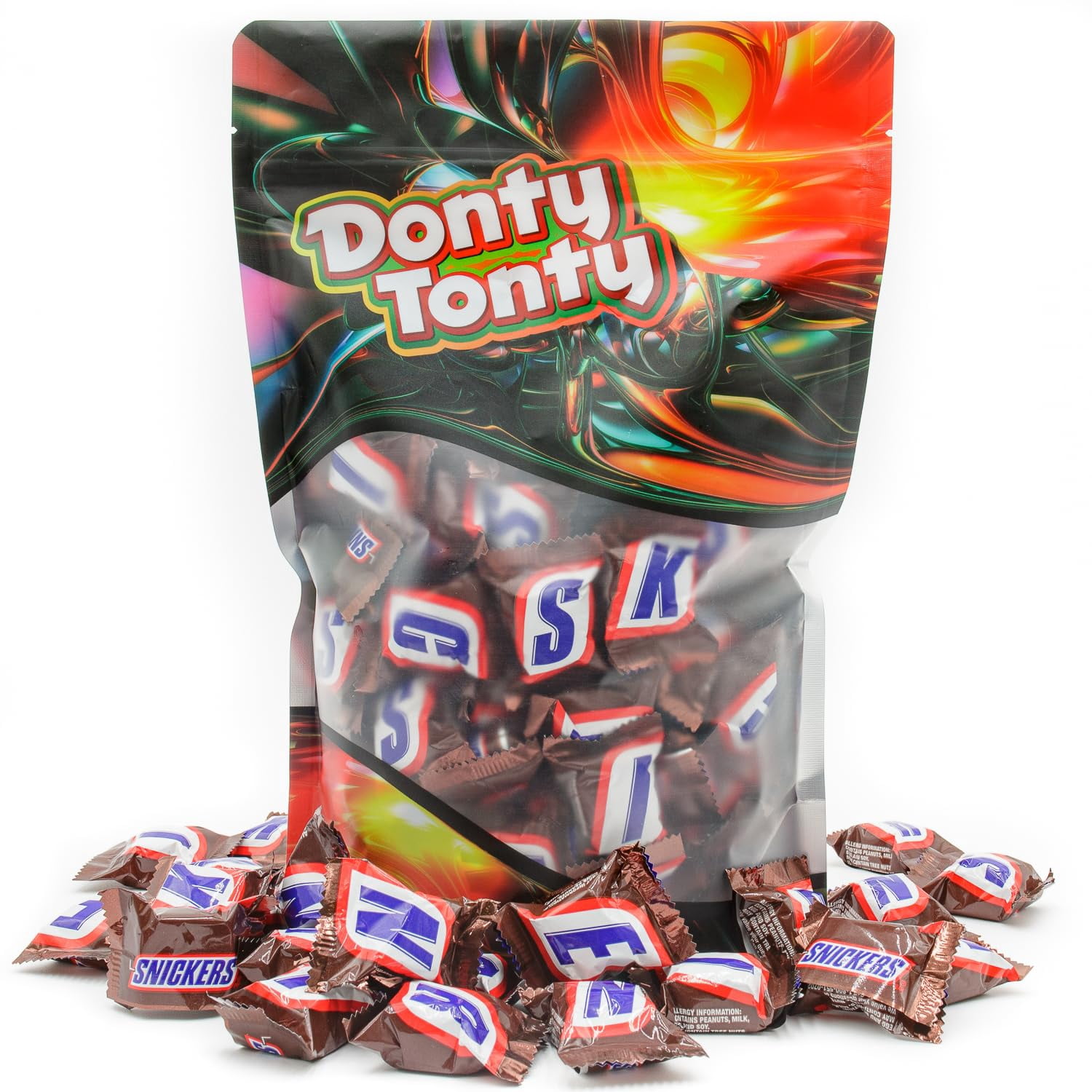 MINIS Milk Chocolate Candy Bars 1 lb – Bulk Bag, Bite Size, Roasted & Nougat & Caramel, Individually Wrapped (55 Pieces)