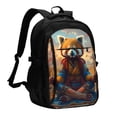 thumbnail image 1 of Easygdp Prairie Meditating Raccoon Mochila para Laptop de Viaje con Puerto USB, Mochila para Laptop con Puerto de Carga USB para Mujeres y Hombres, 1 of 7