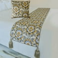 thumbnail image 1 of The HomeCentric King / Queen / Twin Grey Decorative Twin 53"x18" Bed Runner WITH Pillow Cover, Quilted, Damask & Tassels Bed Scarf on Jacquard fabric - Damask Blaze, 1 of 4