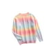 thumbnail image 5 of VISgogo Suéteres de cuello redondo para mujer, blusas de punto sueltas con estampado de teñido anudado de bloque de color de manga larga VISgogo  moda, 5 of 9