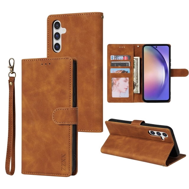 Funda de cuero con ranura para tarjetas para Samsung Galaxy A04s A13 A14 A34 A51 A52 A53 A54 A71 S23 Ultra S22 S21 Plus S20 FE