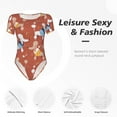 thumbnail image 4 of Saiise Motif Chien Caniche Mignon Grenouillère à Manches Courtes Col Rond Pyjama Extensible avec Fermeture à Pression-TG, 4 of 7