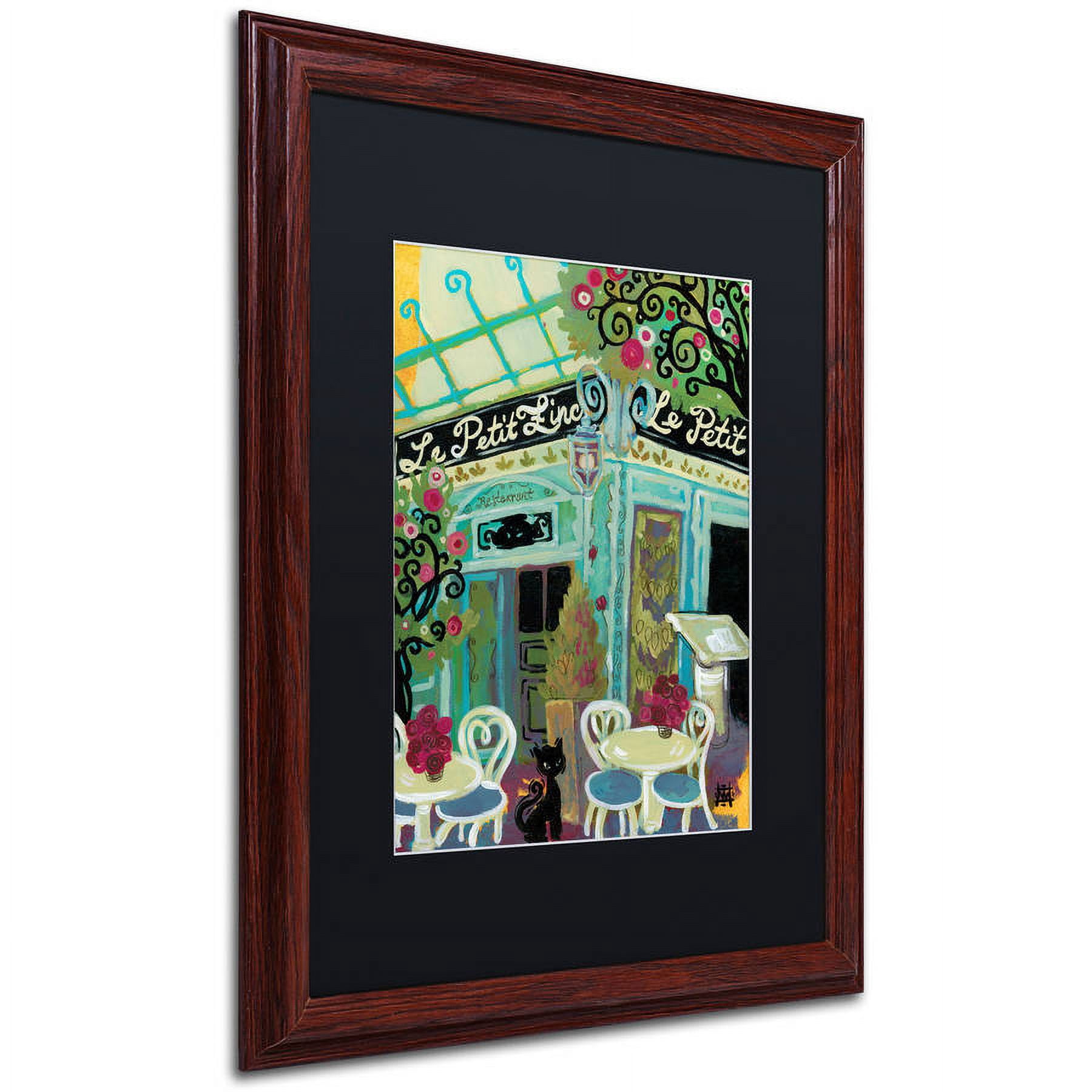 Trademark Fine Art "Le Petit Zinc" Canvas Art by Natasha Wescoat, Black Matte, Wood Frame