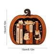 thumbnail image 3 of Halloween Wooden Pumpkin Bookshelf Decor, Rustic Pumpkin Tabletop Ornament with Fall Design, Seasonal Home Decoration for Shelf Mantel Desk Living Room Office Party Display, 3 of 6