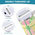 thumbnail image 3 of Yayeee 40oz Stainless Steel Tumbler with Straw and Handle Double-Wall Insulated Travel Water Bottle, Retro Beige Stars, 3 of 8