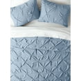 thumbnail image 3 of Comfort Canopy - 3 Piece Light Blue Pinch Pleated Duvet Cover Set with Shams for Twin Size Bedding, 3 of 10