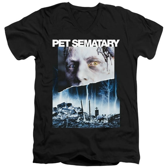 Pet Sematary - Poster Art - Slim Fit V Neck Shirt - Large