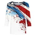 thumbnail image 4 of MORESEC Women's 4th of July Plus Size Graphic T-Shirt 3/4 Sleeve Round Neck Casual Tee Independence Day Patriotic Top Holiday Vacation Fashion Clothes, White 5XL, 4 of 5
