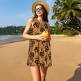 thumbnail image 3 of Balery Snake Vestidos de verano para mujer con estampado: vestido holgado sin mangas, vestido playero informal y cómodo para días calurosos., 3 of 7