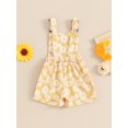 thumbnail image 4 of Bagilaanoe Toddler Baby Girl Jumpsuit Shorts Sleeveless Daisy Print Romper Overalls 6M 12M 18M 24M 3T 4T 5T 6T Kids Short Pants Summer Clothes, 4 of 7