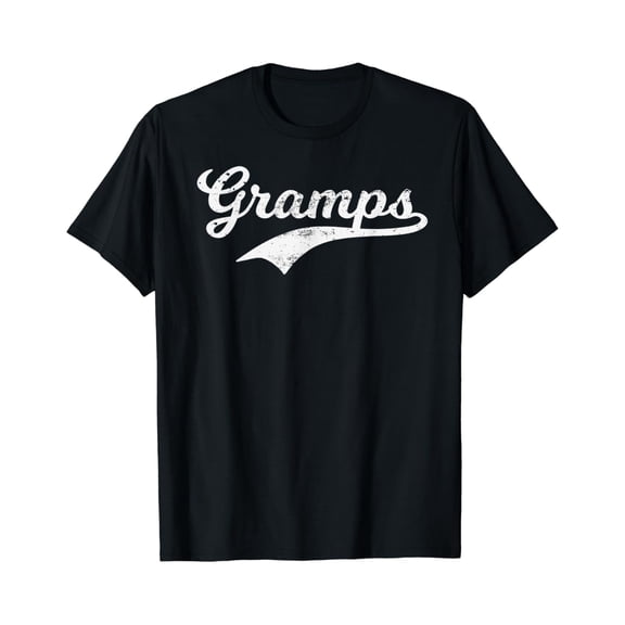 Gramps Vintage Retro Distressed Men's T-Shirt Classic Grandfather Father's Day Gift Apparel Black