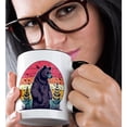 thumbnail image 2 of 3drose, Funny Cool Black Bear Retro Sunrise Nature Abstract Art Hiking, 15oz Two-tone Black Mug, 2 of 6