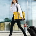 thumbnail image 5 of FORMRS Canvas Laptop Tote Bag for Women with 15.6" Computer Compartments Shoulder Handbag, White Stars, 5 of 7