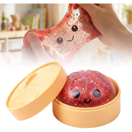 Glitter Dumpling Glitter Dumpling Squishies Dumplings Squishies Stress Relief Fidget Soft Squeeze Decompression Dough Giant Glitters Dumplings (Gold)